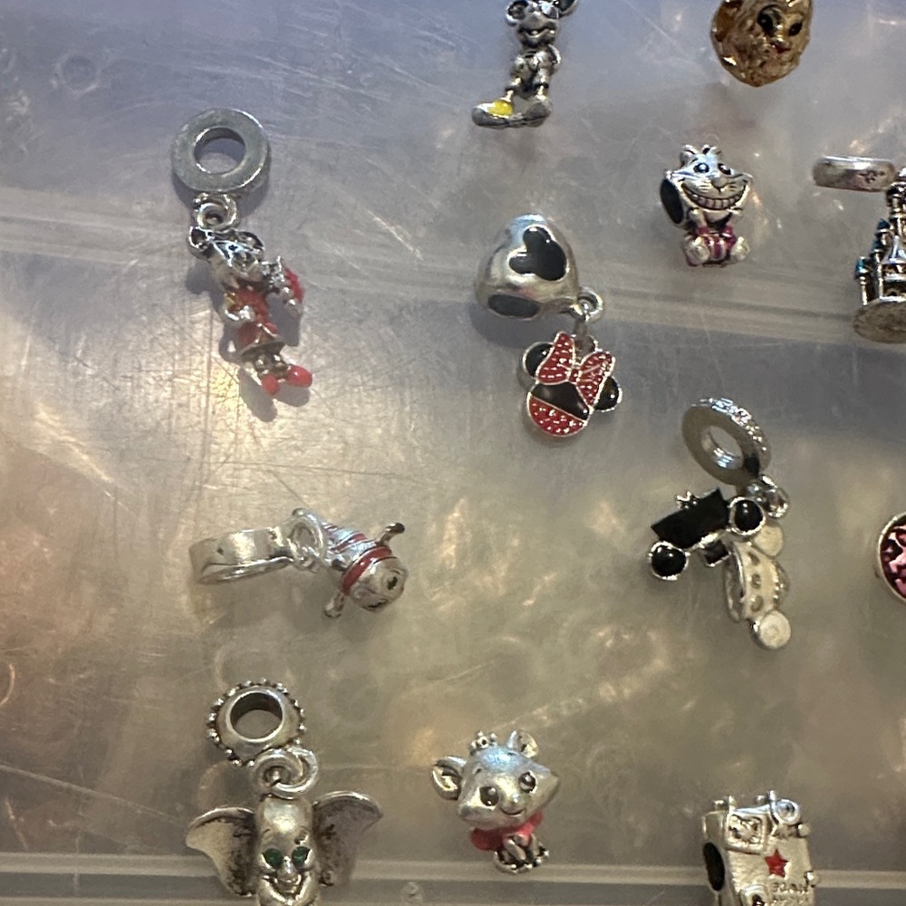 Disney Silver pandora Charm beads for jewelry making includes all shown